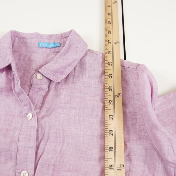 J McLaughlin Linen Long Sleeve Pink 100% Linen Button Shirt Womens Sz S - Picture 4 of 10